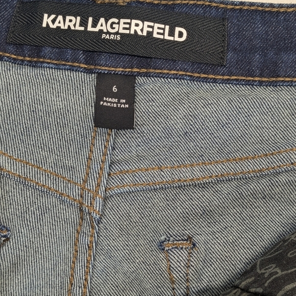 NWT!! Karl Lagerfeld Paris Women's Indigo Dark Wash Straight Leg Jeans Size 6 - Picture 8 of 11